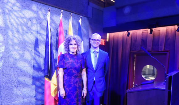 Mme Hélène Drainville, Sous-ministre p.i au Ministère des Relations internationales et de la Francophonie, et M. Yann Gall, Délégué général Wallonie-Bruxelles © Délégation générale Wallonie-Bruxelles au Québec